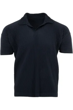 Issey Miyake Playera tipo polo plisado