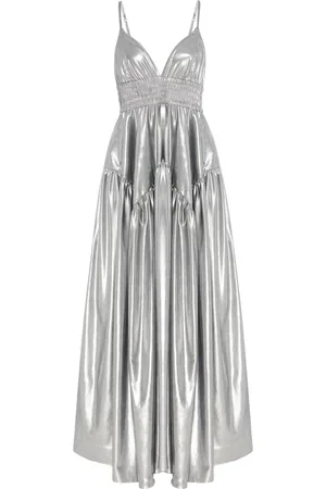ROSETTA GETTY Vestido largo fruncido con peplum