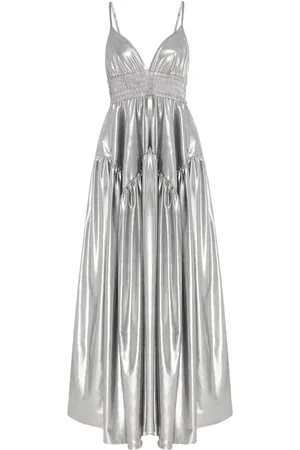 ROSETTA GETTY Vestido largo fruncido con peplum