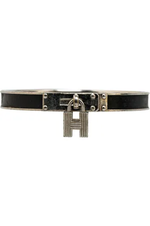 Hermès Pulsera 20th Century Palladium Plated Kelly H Lock Bangle