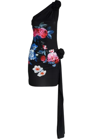 MAGDA BUTRYM Vestido corto con hombro descubierto y estampado floral