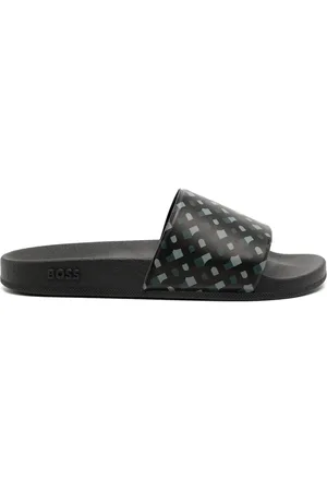 HUGO BOSS Flip flops con monograma estampado