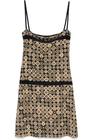 CHANEL Vestido sin mangas con logo estampado 2003