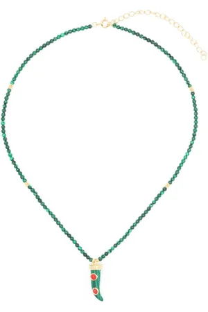 ESHVI Collar con colmillo de malaquita