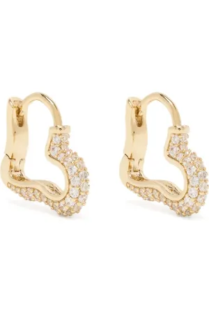 ESHVI Aretes en forma de corazón con cristales