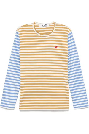 Comme des Garçons Playera manga larga con rayas estampadas