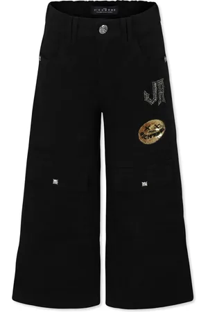 John Richmond Pantalones acampanados con parche del logo