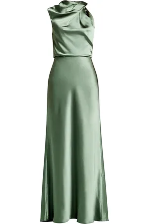 Amsale Vestido largo con cuello drapeado