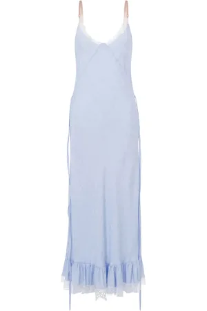 Moschino Vestido largo con ribete de encaje