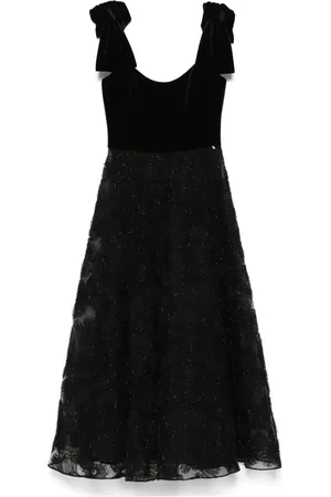 NISSA Vestido midi con aplique floral