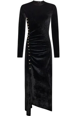 Paco rabanne Vestido largo de terciopelo drapeado