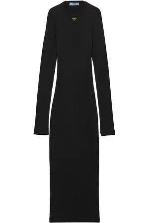 Prada Vestido midi con diseño tejido de canalé