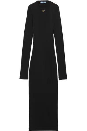 Prada Vestido midi con diseño tejido de canalé