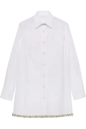 Prada Camisa de popelina con bordado