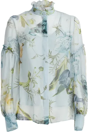 Erdem Blusa de seda con estampado botánico