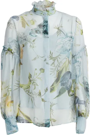 Erdem Blusa de seda con estampado botánico