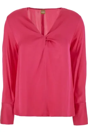 HUGO BOSS Blusa de seda con detalle retorcido