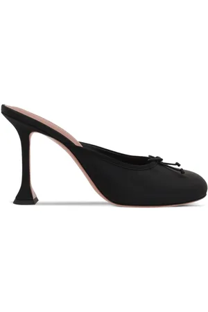 Amina Muaddi Mules Lila con tacón 95mm