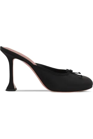 Amina Muaddi Mules Lila con tacón 95mm