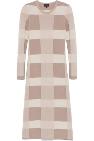Emporio Armani Vestido midi con cuadros estampados