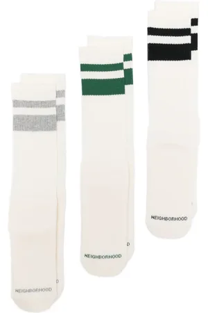 NEIGHBORHOOD Pack de tres pares de calcetines con motivo de rayas