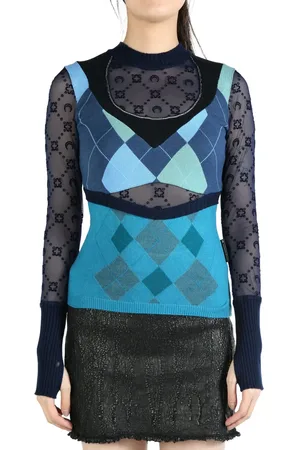 Marine Serre Argyle-knit sweater