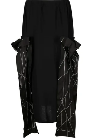 YOHJI YAMAMOTO Falda midi bordada
