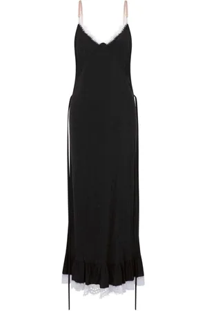 Moschino Vestido largo con ribete de encaje