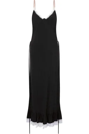 Moschino Vestido largo con ribete de encaje