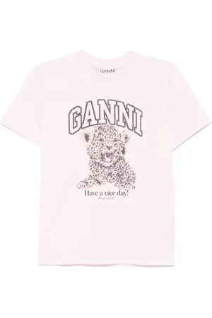 Ganni Playera con estampado de leopardo