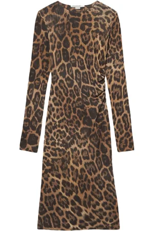 Stella McCartney Vestido midi con estampado de leopardo