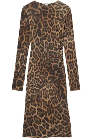Stella McCartney Vestido midi con estampado de leopardo