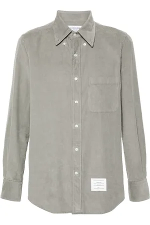 Thom Browne Camisa de pana con parche del logo