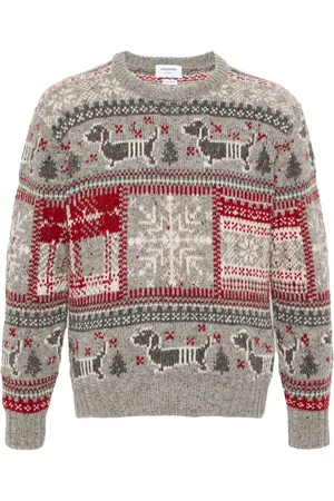 Thom Browne Suéter de tejido Fair Isle en intarsia