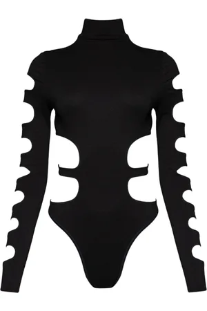 LAQUAN SMITH Body con cuello alto y aberturas