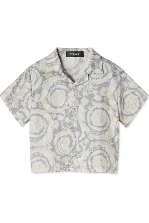 VERSACE Camisa de seda con estampado Barocco