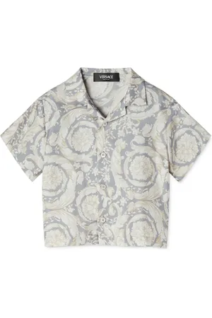 VERSACE Camisa de seda con estampado Barocco