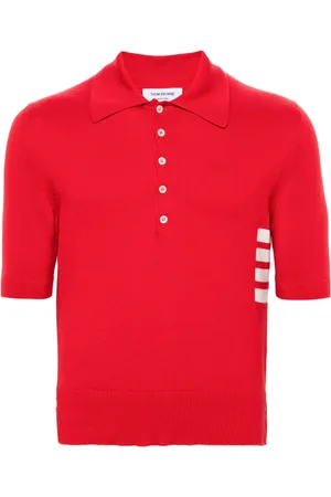Thom Browne Playera tipo polo tejida con motivo 4-Bar