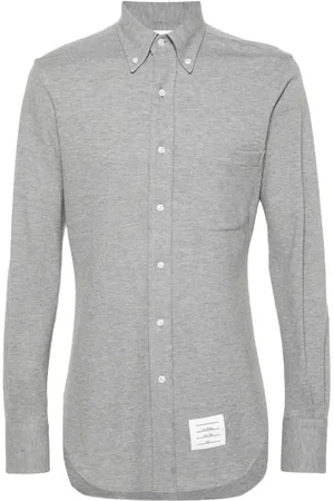 Thom Browne Camisa de piqué con efecto melange