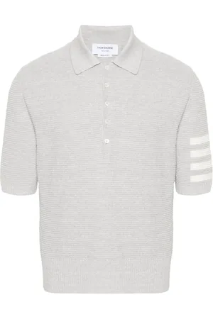 Thom Browne Playera tipo polo tejida con motivo 4-Bar