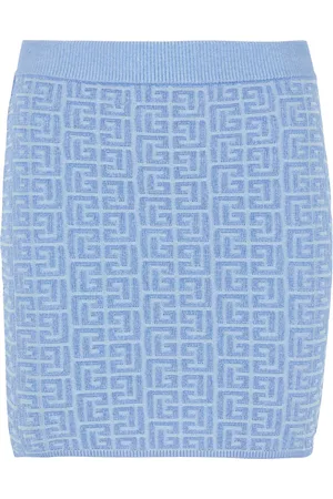 Balmain Falda con motivo Labyrinth en jacquard