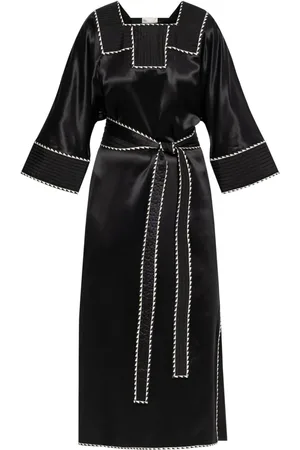 Tory Burch Vestido de seda con cinturón
