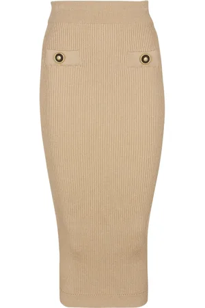 Balmain Falda tejida de canalé