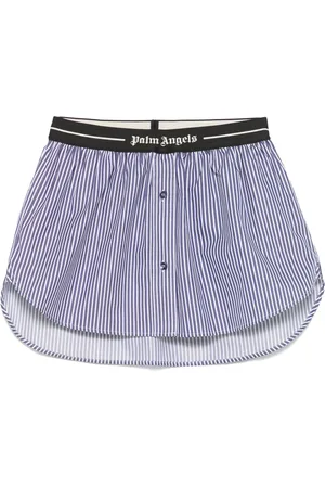 Palm Angels Falda corta con rayas estampadas