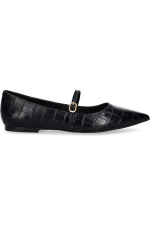 Twin-Set Flats con efecto de piel de cocodrilo