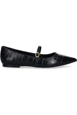 Twin-Set Flats con efecto de piel de cocodrilo