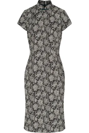 SHANGHAI TANG Vestido con motivo floral en jacquard