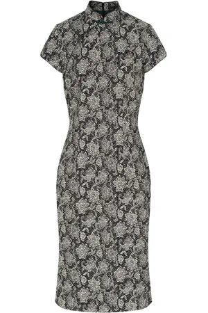 SHANGHAI TANG Vestido con motivo floral en jacquard