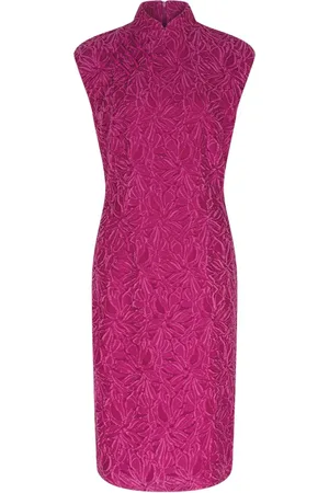 SHANGHAI TANG Vestido corto con motivo floral en jacquard
