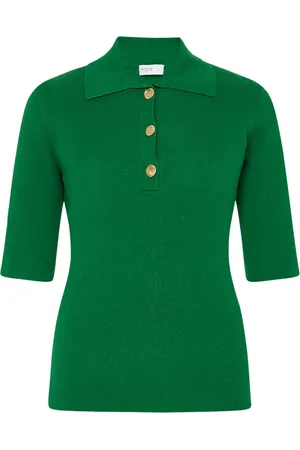 ROSETTA GETTY Playera tipo polo tejida de canalé